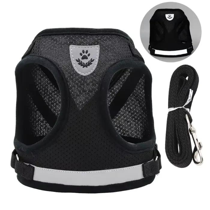 Laisse pour animaux de compagnie maillot de corps harnais maille respirant réglable contrôle facile