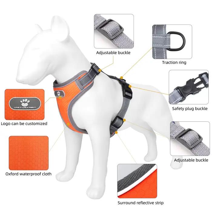 Harnais plomb chien bouledogue chiot animal de compagnie réfléchissant imperméable collier harnais m