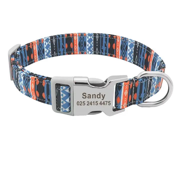 Collier de chien personnalisé personnalisé chien de compagnie identification nom étiquette accessoir