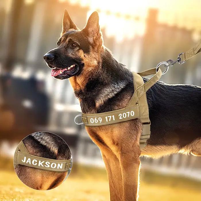 Harnais tactique militaire personnalisé pour chien, gilet réfléchissant pour chiens, gilet d'entraîn