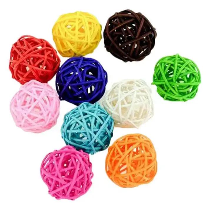 10 pièces perroquet jouet à mâcher balle couleur primaire Sepak Takraw animal de compagnie oiseau fo