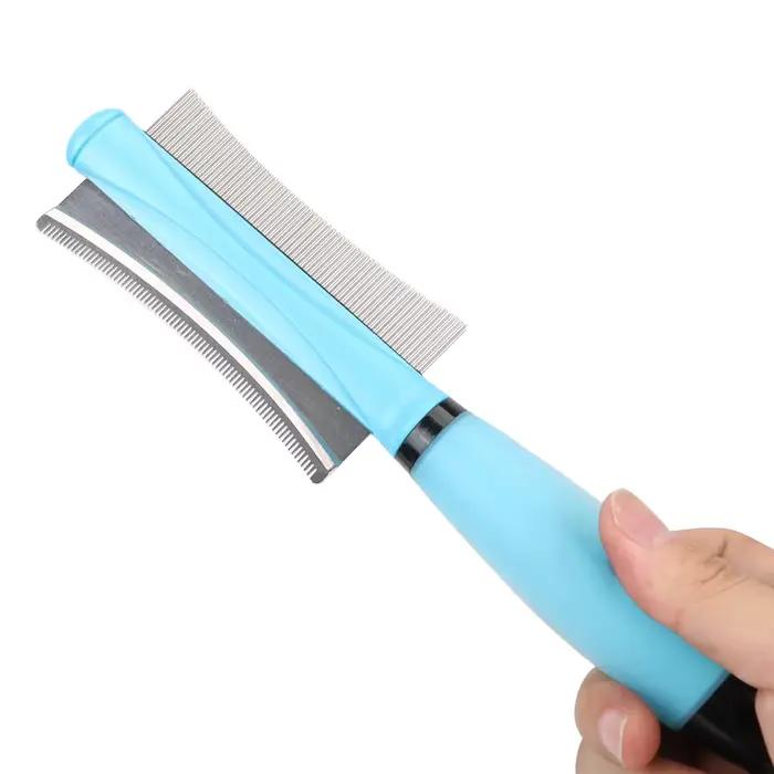 Outil de toilettage Double face pour chat, peigne pour poils d'animaux, brosse de démêlage facile po