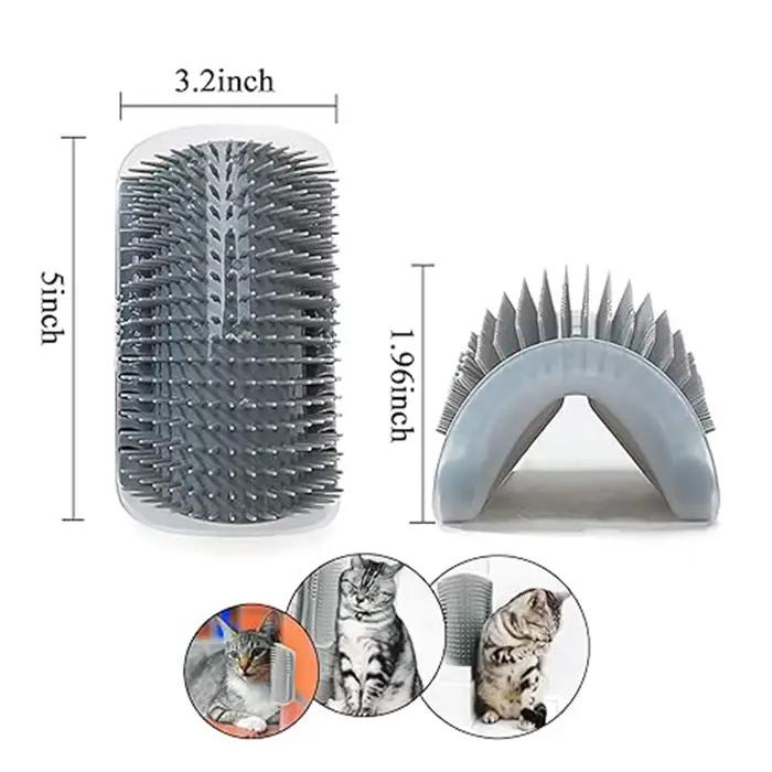 Brosse pour chat, peigne, jouet pour chat avec herbe-aux-chats, brosse murale d'angle, grattoir pour