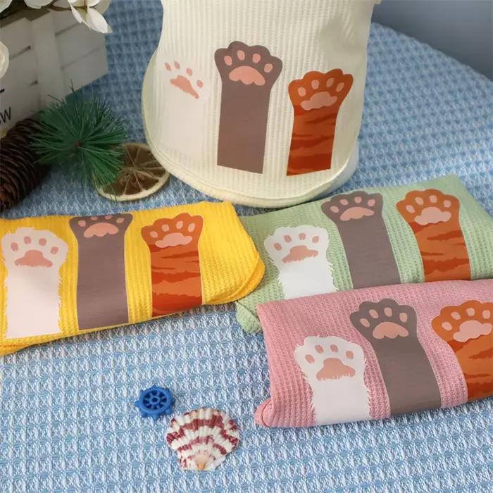 Haut en fibre précieuse pour chats et chiens, papier gaufré mignon et universel, empreinte de patte