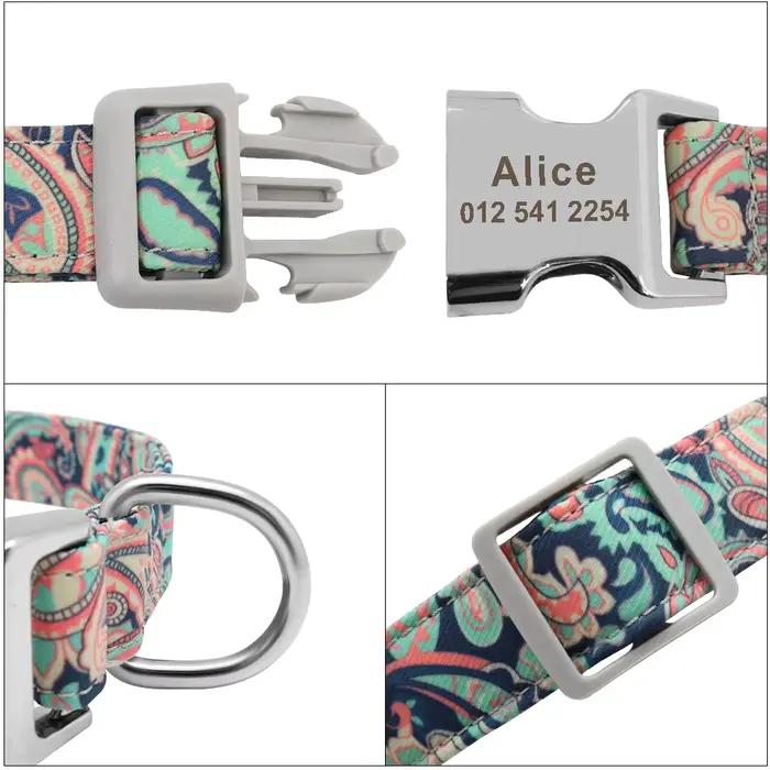 Accessoires personnalisés pour chiens, collier en Nylon imprimé pour chiots de compagnie, colliers d
