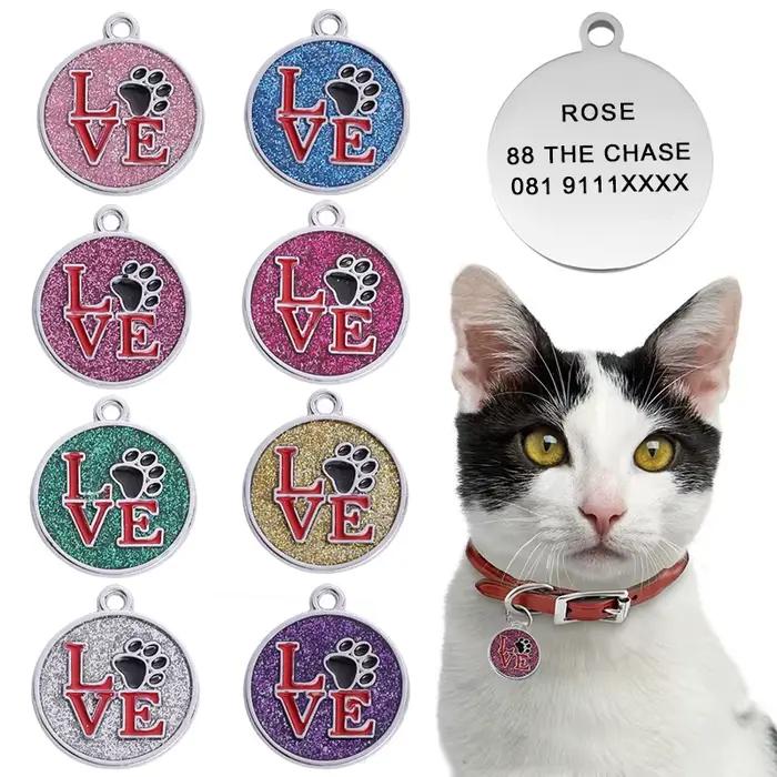 Étiquettes d'identification pour chien et chat, accessoires de décoration, étiquettes d'identificati