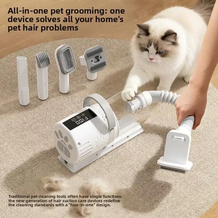 Aspirateur pour toilettage canin et kit de toilettage pour animaux de compagnie avec un réservoir de