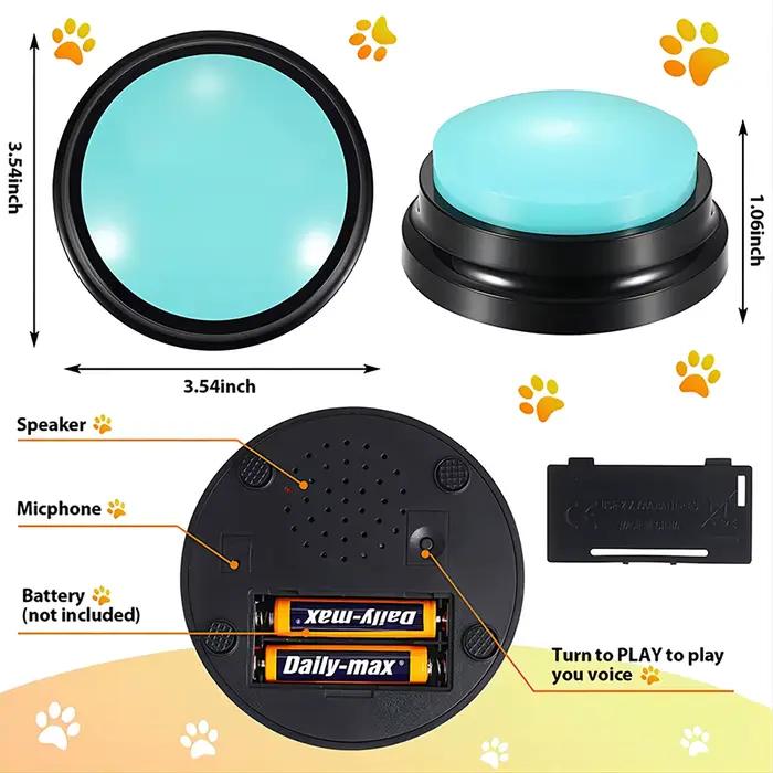 Jouets amusants pour animaux de compagnie enregistrables avec boutons parlants pour chiens, fournitu