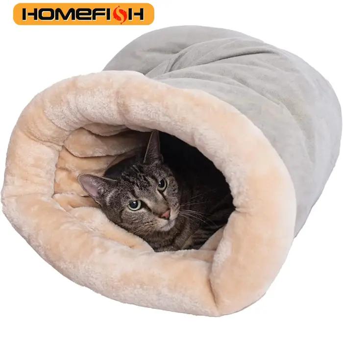 Sac de couchage pour chat d'automne et d'hiver, nid Semi-fermé pour chat, nid chaud pour animaux de