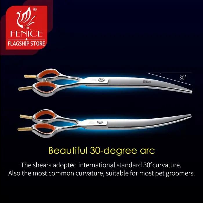 Fenice professionnel 7.0 pouces ciseaux de toilettage pour animaux de compagnie moelleux sans trace