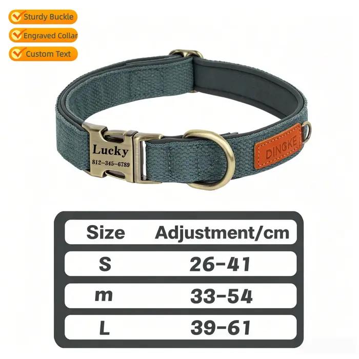 Collier personnalisé pour chien en nylon, gravure gratuite du nom de l'animal, boucle d'identificati