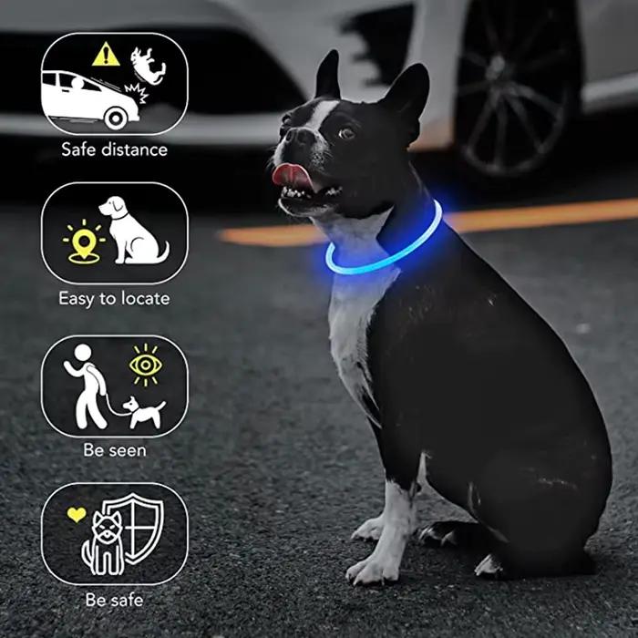 Collier lumineux LED USB pour chien, collier lumineux clignotant DIY, accessoires de sécurité anti-p