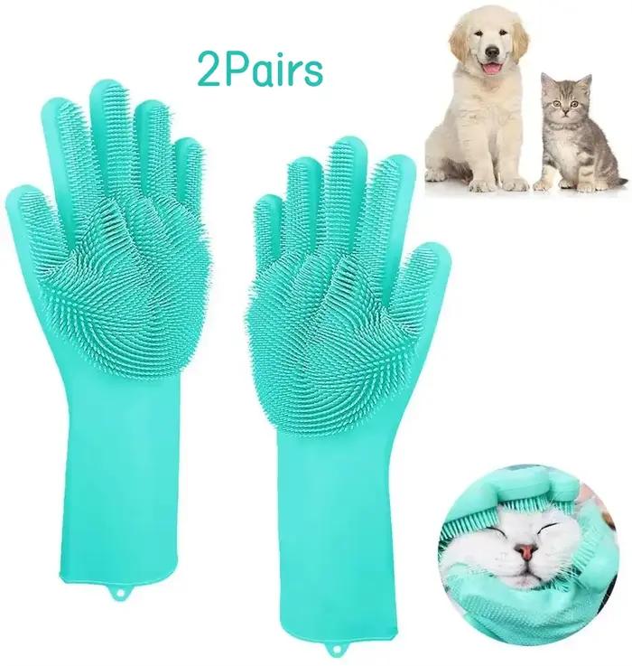 Gants de nettoyage de toilettage pour animaux de compagnie, pour chien et chat, shampoing de bain, é