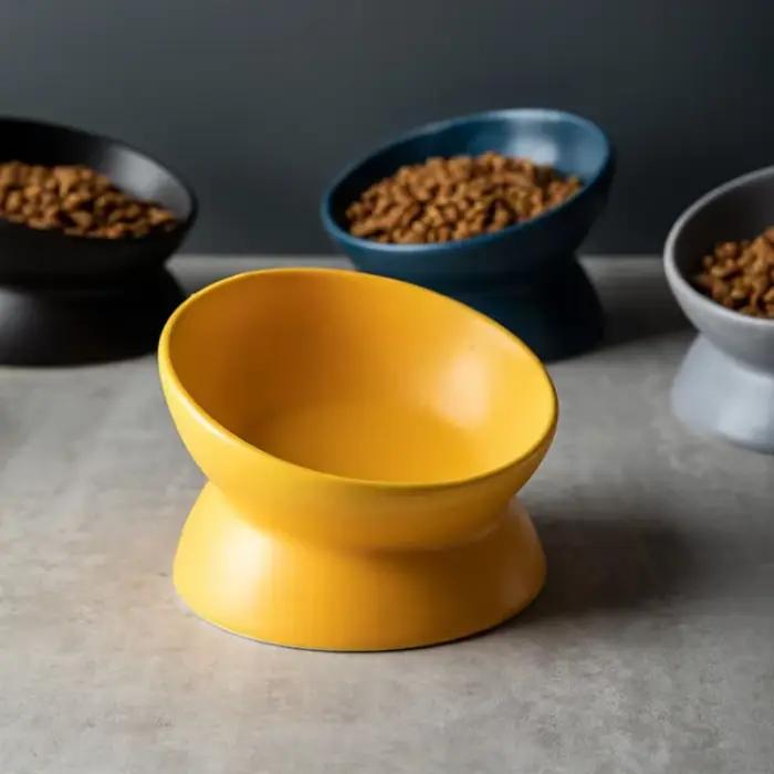 Bols surélevés pour chat petit chien 15 ° Plat d'alimentation alimentaire surélevé incliné, suppor