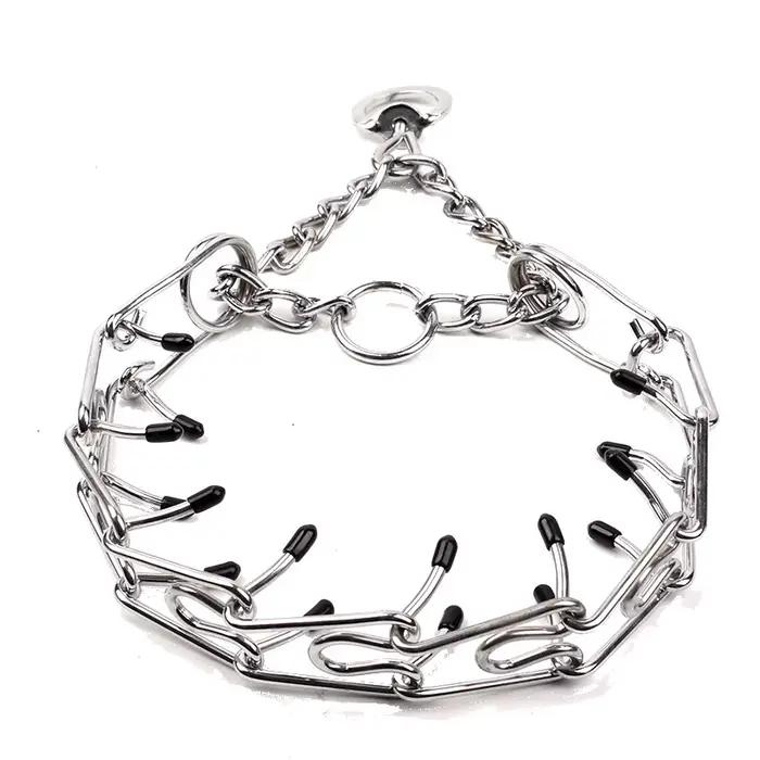 Collier d'entraînement pour chien, chaîne à pointes de starter en métal réglable avec embouts en cao