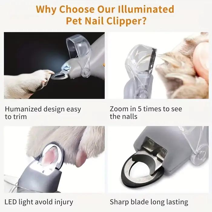 Coupe-ongles LED pour animaux de compagnie, pour le toilettage facile et sûr des pattes de chien et