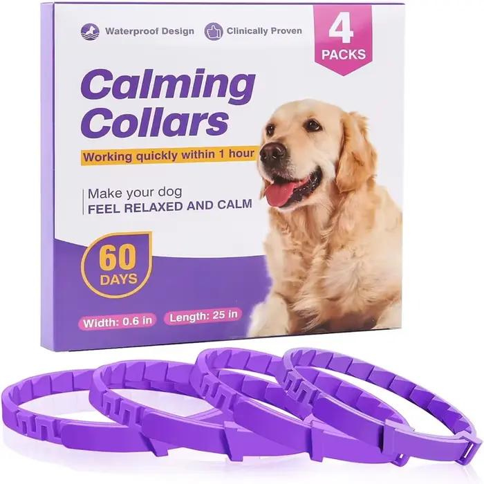 Colliers apaisants à phéromone pour chiens, 3/4 pièces, pour soulager l'anxiété, réglable, confortab