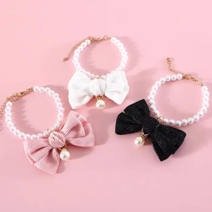 Collier de perles pour chien, bijoux pour petit chien, chiot, chat, collier de mariage, Chihuahua Yo