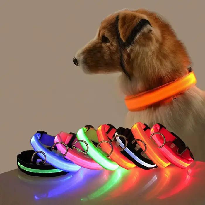 Collier Anti-perte pour chien, lumière Led, fournitures lumineuses de nuit pour chiots, produits pou