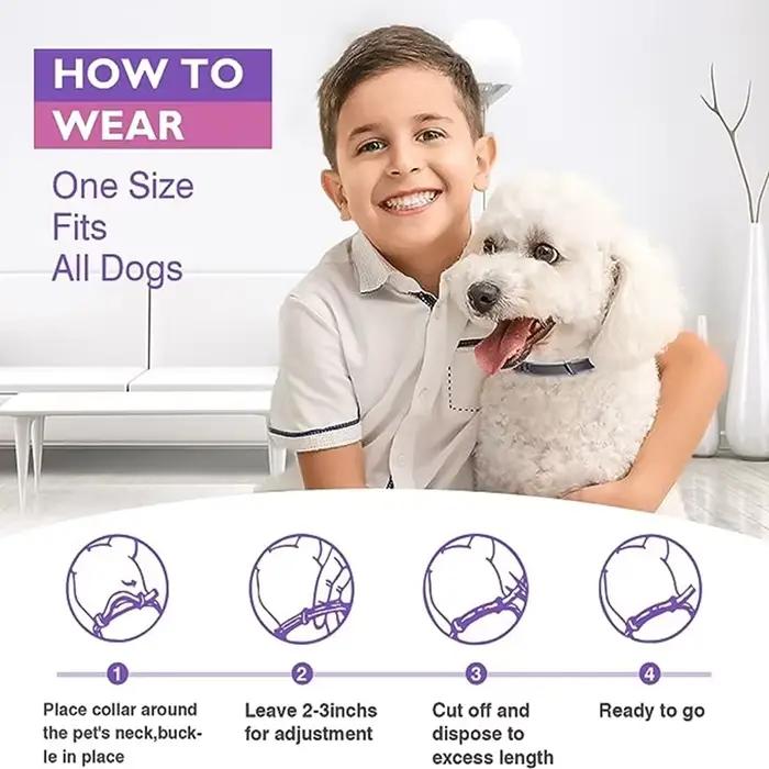 Colliers apaisants à phéromone pour chiens, 3/4 pièces, pour soulager l'anxiété, réglable, confortab