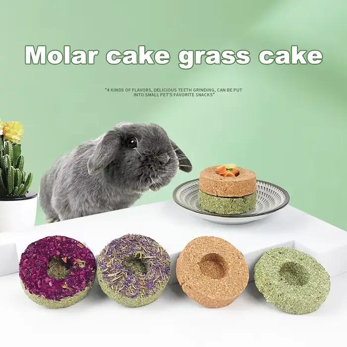 Jouet à mâcher lapin pour petits animaux, gâteau enge fait à la main, jouets de meulage des dents po