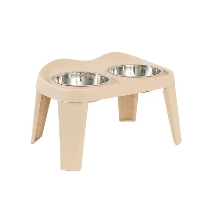 Bol pour chien en acier inoxydable, double bol, bac à nourriture détachable pour chien, grande capac