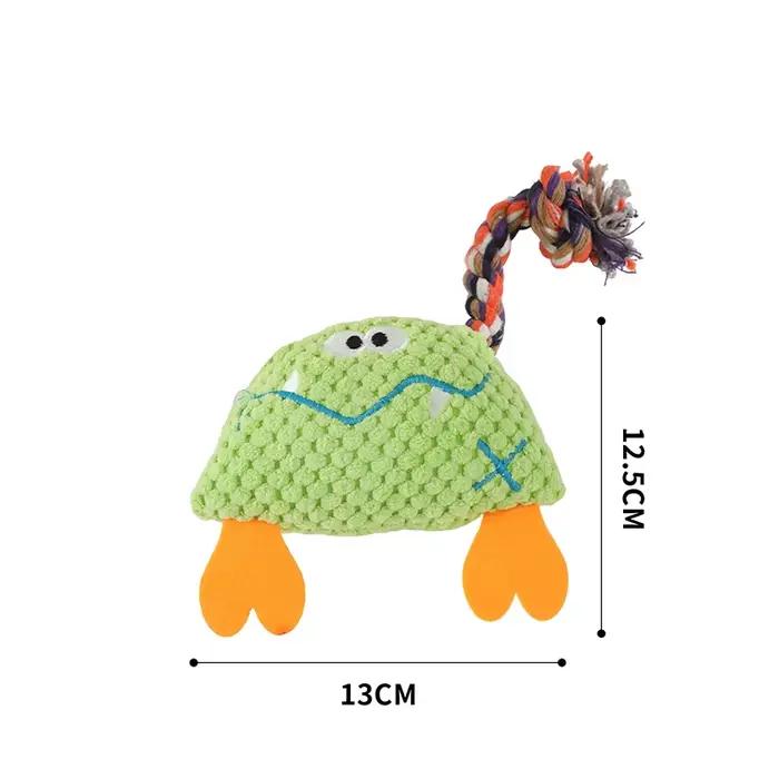 Jouet à mâcher pour chien en peluche interactif et amusant, jouet couineur en velours côtelé pour l'