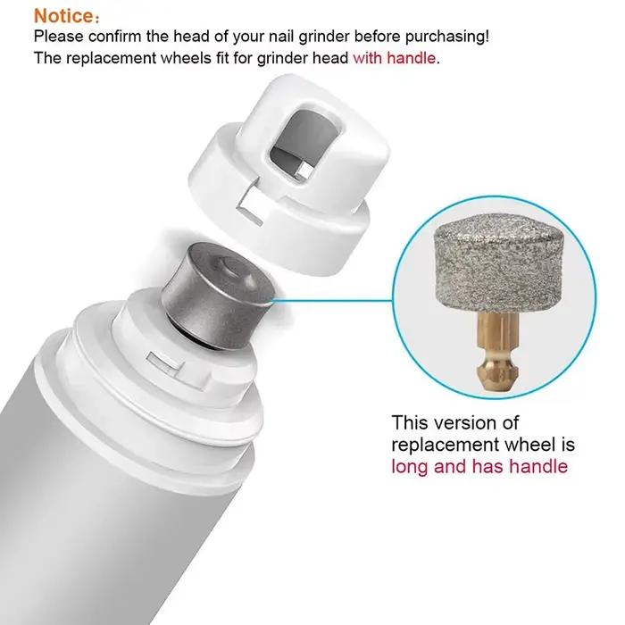 3/5 pièces chiens électrique polisseuse à ongles roue remplacement tête de meulage broyeur à ongles