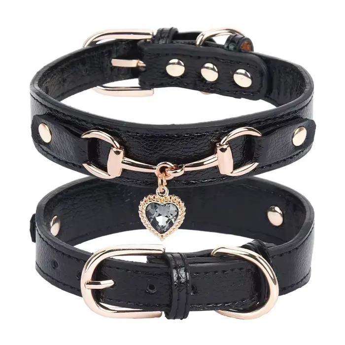 Collier pour animaux de compagnie en strass brillant, bijoux d'amour, collier pour chien, confortabl