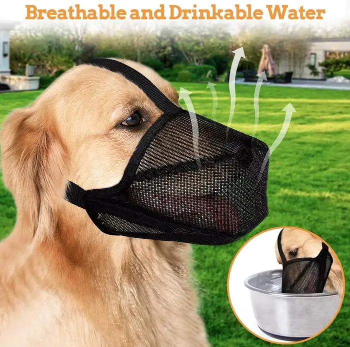 Muselière pour chien, muselière en maille souple pour la protection des aliments, avec sangles régla
