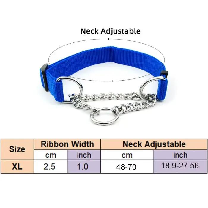 Collier pour animaux de compagnie réglable en Nylon pour grands chiens, collier de pincement antidér