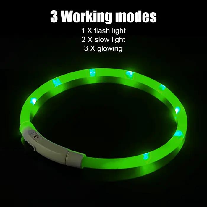 Collier de prévention de la perte de chien Led Usb, accessoires pour animaux de compagnie, sécurité