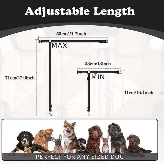 Ceinture de sécurité pour chien et chat, 1 pièce, appui-tête de voiture, corde de sécurité réglable,