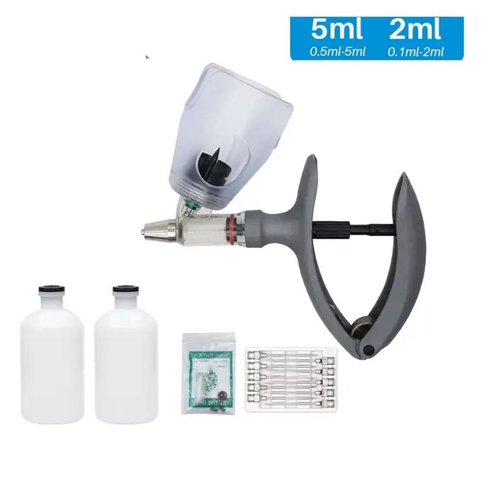 Seringue vétérinaire pour animaux de 2Ml/5Ml, injecteur de vaccin continu réglable pour poulet, coch