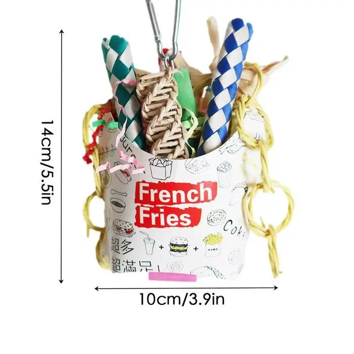 Jouets à mâcher colorés pour perroquets, tasse à oiseaux naturelle, jouets à mâcher pour perruches,