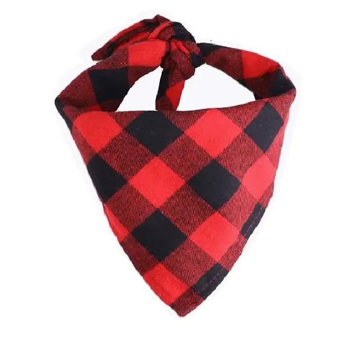 Classique rouge noir Plaid chien Bandana chat chiot foulard chien accessoires animal de compagnie fo