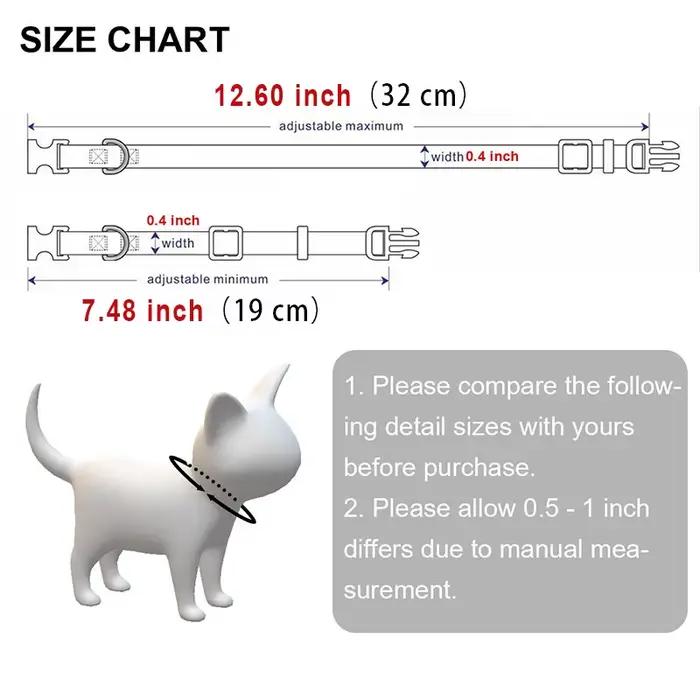 Collier réfléchissant réglable et personnalisé pour chat, accessoire de sécurité en nylon pour l'ide