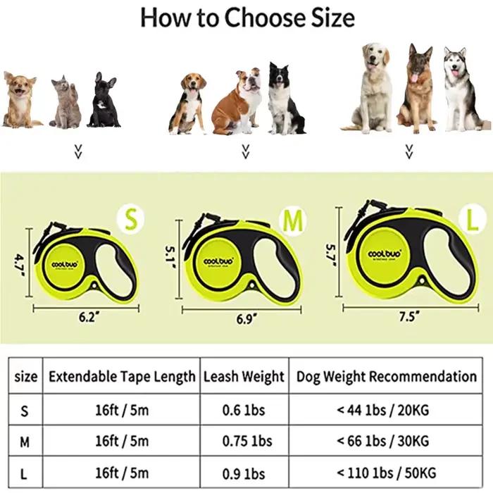Laisse rétractable de luxe pour animaux de compagnie, lanière d'extension automatique, convient aux