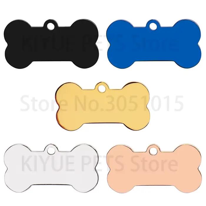 Porte-clés en acier inoxydable pour chien, 20 pièces, étiquette d'identification gravée pour animal