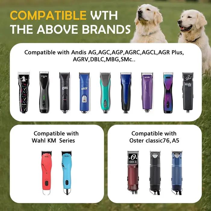 Tondeuse de toilettage noire détachable pour chien, ensemble de lames en acier inoxydable, Compatibl