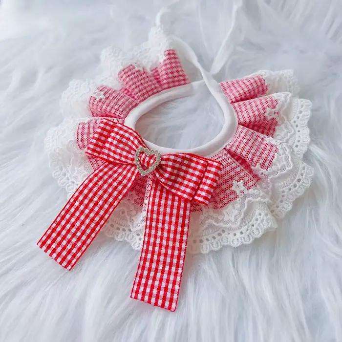 Plaid chien arc bavoirs collier dentelle écharpe lavable noeuds papillon foulard Bandanas chiot chat