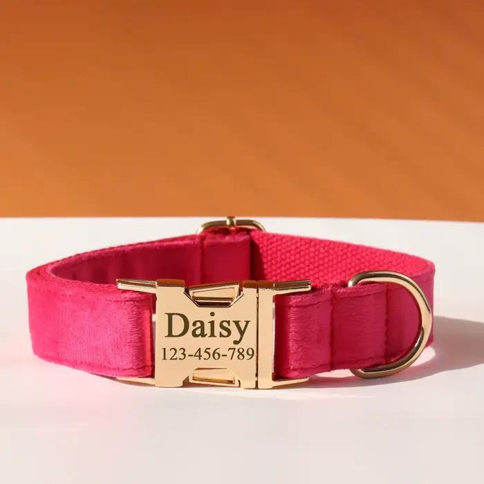 Ensemble d'arc de collier de chien personnalisé, nom d'identification personnalisé, nom de gravure T