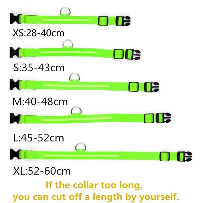 Colliers de chien lumineux LED, Rechargeable, étanche, lumineux, réglable, veilleuse pour chien, col