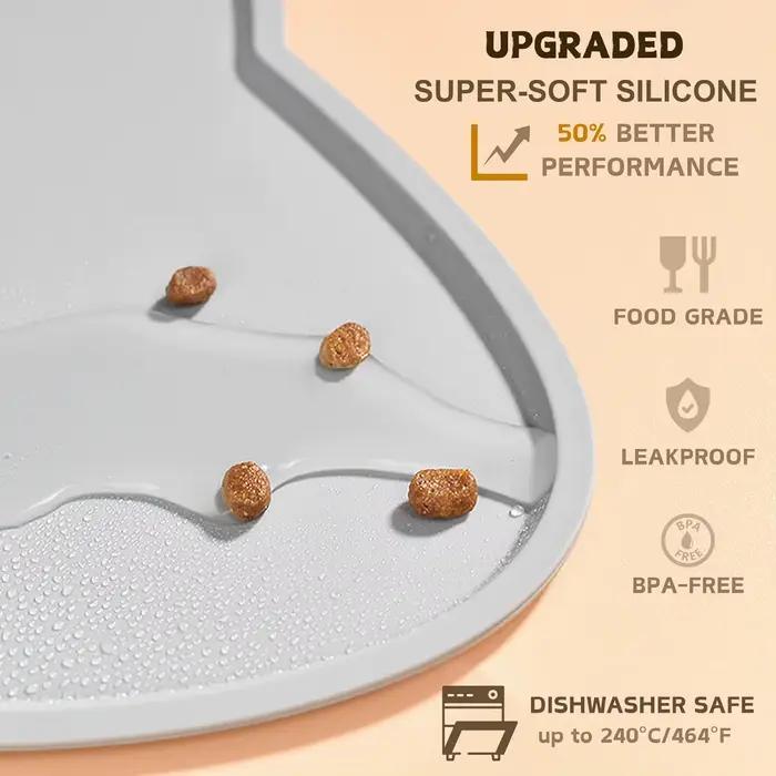 Tapis en silicone de qualité alimentaire pour chat, tapis antidérapant imperméable et anti-fuite pou