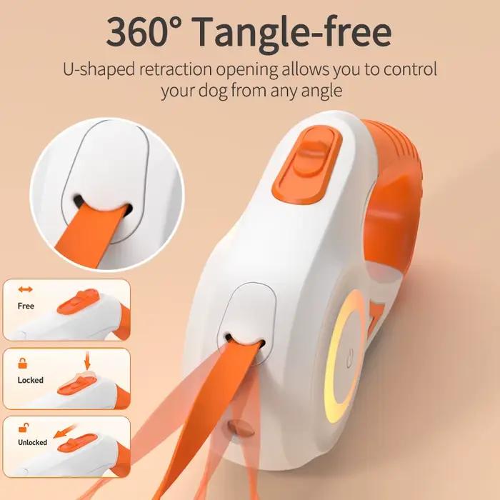 ROJECO 5M automatique rétractable chien laisse LED lumineux leader mode sangles lumineuses pour chie