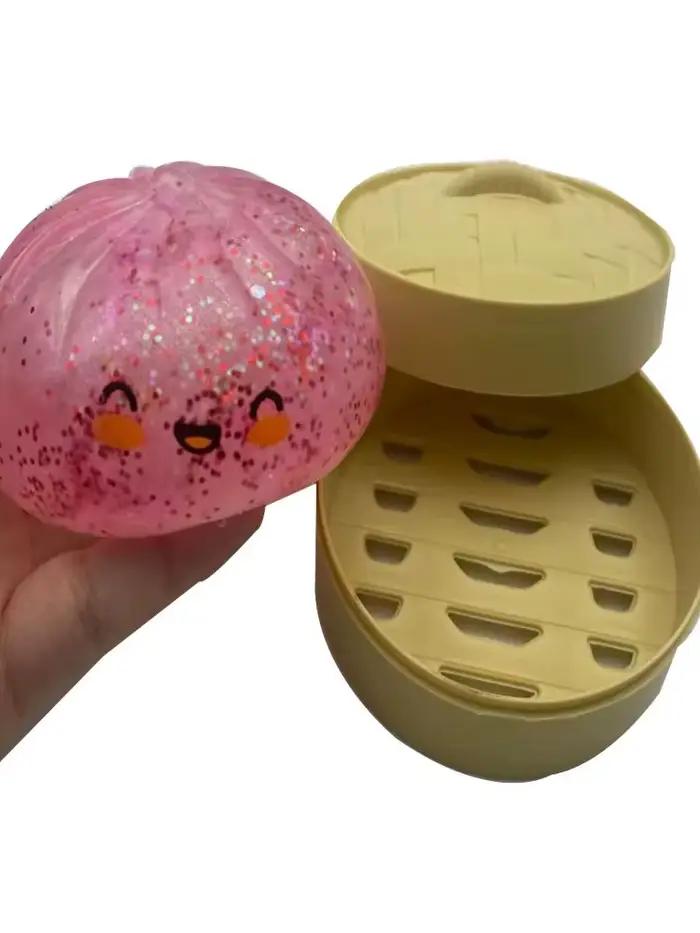 Jouet anti-stress Baozi contenant des grains de riz brillants et doux