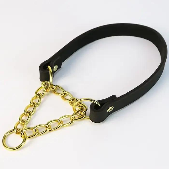Collier ras du cou en cuir véritable pour chiens