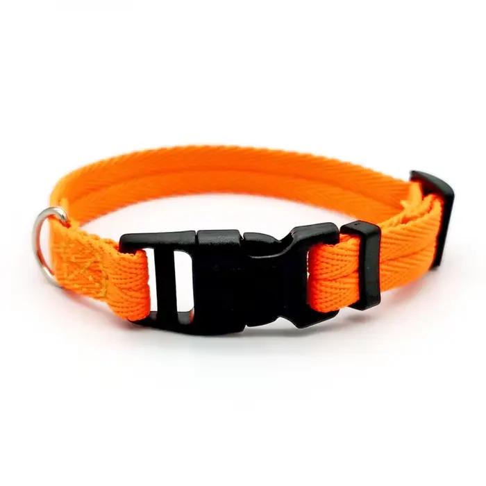 Collier pour chien de compagnie couleur unie colliers pour chiots chiens moyens rapidement désactivé