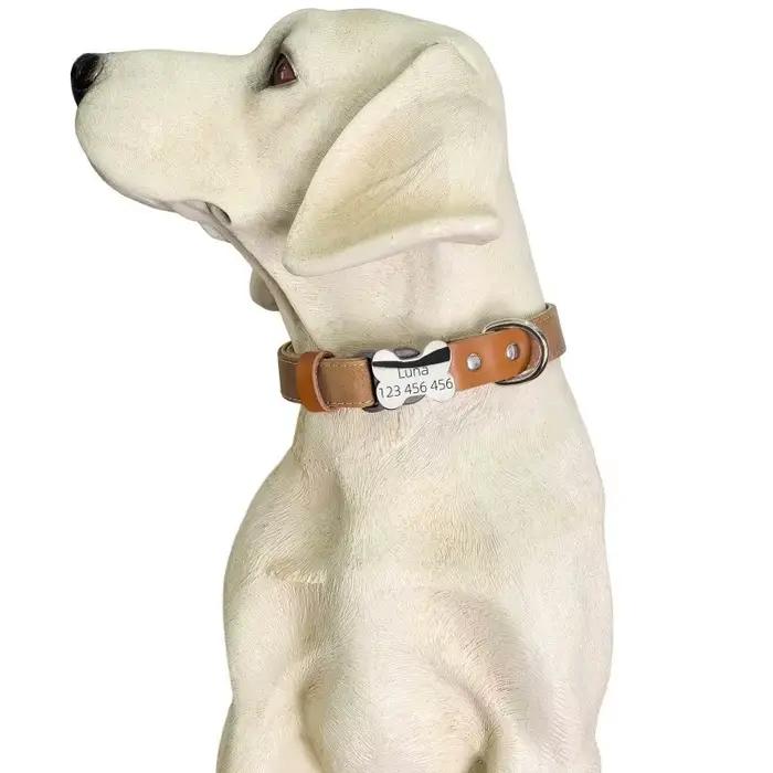 Collier pour chien en cuir PU personnalisé
