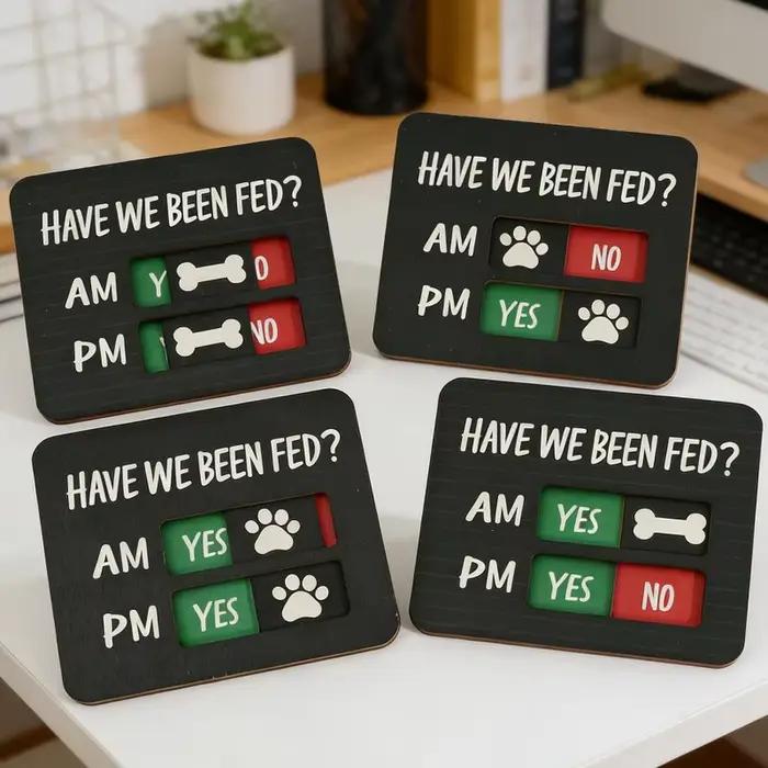 4/1 Pièces Aimant de Référence Alimentaire pour Chien en Bois